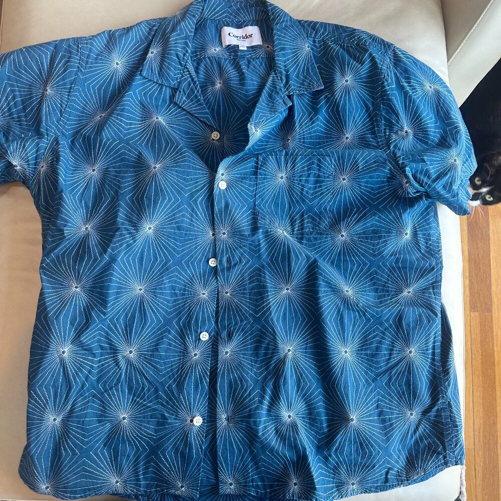 Corridor Blue Embroidered Shirt XXL